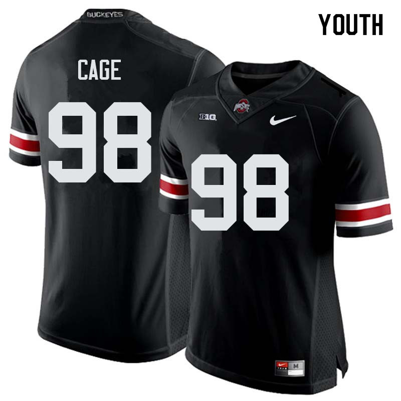 Ohio State Buckeyes Jerron Cage Youth #98 Black Authentic Stitched College Football Jersey